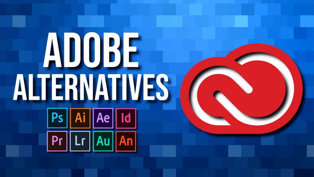  A list of free alternatives to Adobe's Creative Cloud subscription model, showing the individual apps included in the Creative Cloud.